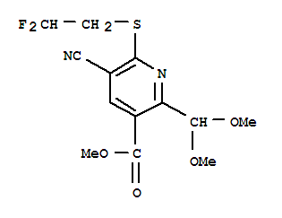 864685-31-4  3-Pyridinecarboxylicacid, 5-cyano-6-[(2,2-difluoroethyl)thio]-2-(dimethoxymethyl)-, methyl ester