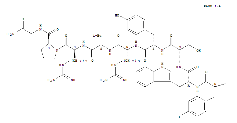 86855-16-5  Luteinizinghormone-releasing factor (swine),1-[N-acetyl-3-(2-naphthalenyl)-D-alanine]-2-(4-fluoro-D-phenylalanine)-3-D-tryptophan-6-D-arginine-(9CI)
