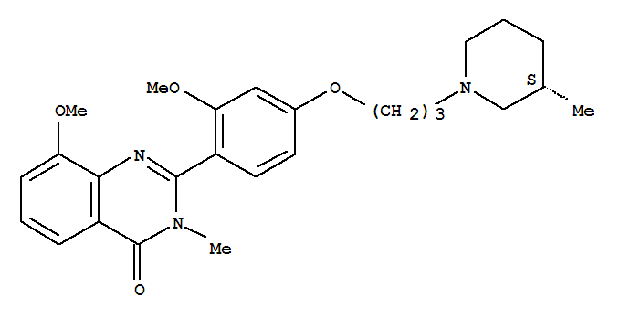 870996-60-4  4(3H)-Quinazolinone,8-methoxy-2-[2-methoxy-4-[3-[(3S)-3-methyl-1-piperidinyl]propoxy]phenyl]-3-methyl-