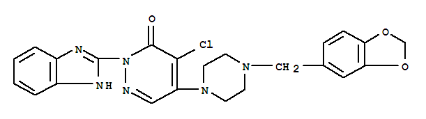 879565-55-6  3(2H)-Pyridazinone,2-(1H-benzimidazol-2-yl)-5-[4-(1,3-benzodioxol-5-ylmethyl)-1-piperazinyl]-4-chloro-
