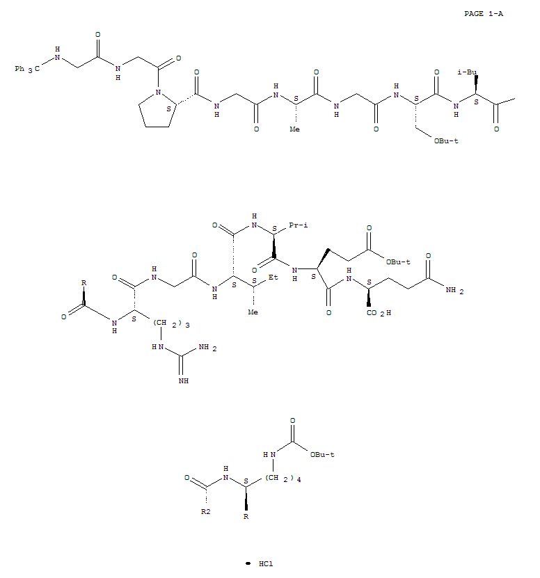 89760-24-7  L-Glutamine,N-(triphenylmethyl)glycylglycyl-L-prolylglycyl-L-alanylglycyl-O-(1,1-dimethylethyl)-L-seryl-L-leucyl-L-glutaminyl-L-prolyl-L-leucyl-L-alanyl-L-leucyl-L-a-glutamylglycyl-O-(1,1-dimethylethyl)-L-seryl-L-leucyl-L-glutaminyl-N6-[(1,1-dimethylethox