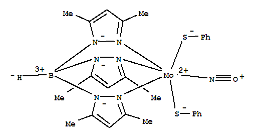 85215-20-9  Molybdenum,bis(benzenethiolato)nitrosyl[tris(3,5-dimethyl-1H-pyrazolato-N1)hydroborato(1-)-N2,N2',N2'']-,(OC-6-33)- (9CI)