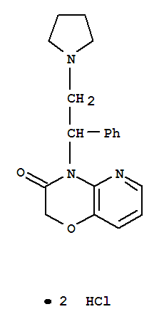 88809-63-6  2H-Pyrido[3,2-b]-1,4-oxazin-3(4H)-one,4-[1-phenyl-2-(1-pyrrolidinyl)ethyl]-, hydrochloride (1:2)