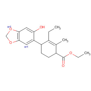 928302-26-5  2-Cyclohexene-1-carboxylic acid,3-ethyl-4-(6-hydroxy-1,3-benzodioxol-5-yl)-2-methyl-, ethyl ester,(1R,4R)-rel-