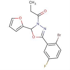 928327-90-6  1-Propanone,1-[5-(2-bromo-5-fluorophenyl)-2-(2-furanyl)-1,3,4-oxadiazol-3(2H)-yl]-