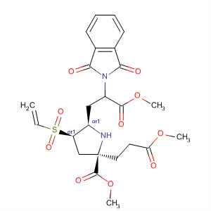928331-23-1  D-Proline,5-[2-(1,3-dihydro-1,3-dioxo-2H-isoindol-2-yl)-3-methoxy-3-oxopropyl]-4-(ethenylsulfonyl)-2-(3-methoxy-3-oxopropyl)-, methyl ester, (4R,5R)-rel-