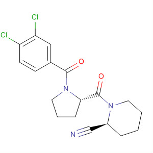 928358-64-9  2-Piperidinecarbonitrile,1-[[(2S)-1-(3,4-dichlorobenzoyl)-2-pyrrolidinyl]carbonyl]-, (2S)-