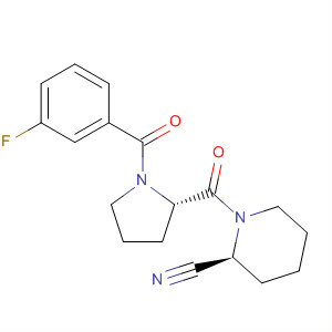 928358-72-9  2-Piperidinecarbonitrile,1-[[(2S)-1-(3-fluorobenzoyl)-2-pyrrolidinyl]carbonyl]-, (2S)-