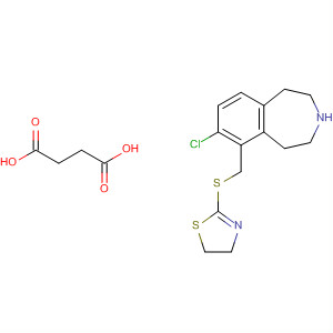 928793-56-0  Butanedioic acid, compd. with7-chloro-6-[[(4,5-dihydro-2-thiazolyl)thio]methyl]-2,3,4,5-tetrahydro-1H-3-benzazepine (1:1)