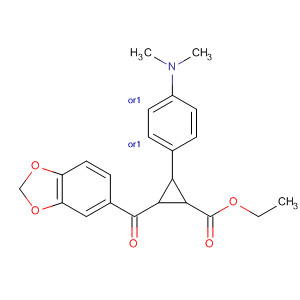 928843-54-3  Cyclopropanecarboxylic acid,2-(1,3-benzodioxol-5-ylcarbonyl)-3-[4-(dimethylamino)phenyl]-, ethylester, (2R,3R)-rel-