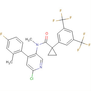 929047-05-2  Cyclopropanecarboxamide,1-[3,5-bis(trifluoromethyl)phenyl]-N-[6-chloro-4-(4-fluoro-2-methylphenyl)-3-pyridinyl]-N-methyl-