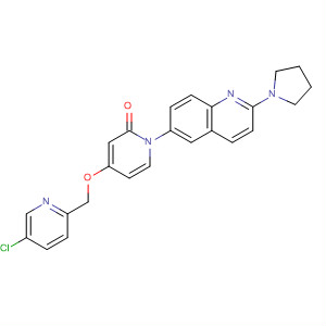 929191-56-0  2(1H)-Pyridinone,4-[(5-chloro-2-pyridinyl)methoxy]-1-[2-(1-pyrrolidinyl)-6-quinolinyl]-