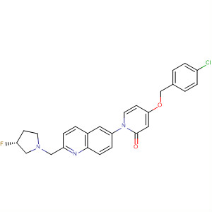 929191-60-6  2(1H)-Pyridinone,4-[(4-chlorophenyl)methoxy]-1-[2-[[(3R)-3-fluoro-1-pyrrolidinyl]methyl]-6-quinolinyl]-