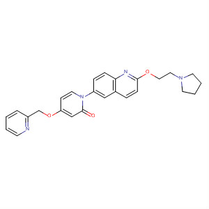 929191-64-0  2(1H)-Pyridinone,4-(2-pyridinylmethoxy)-1-[2-[2-(1-pyrrolidinyl)ethoxy]-6-quinolinyl]-