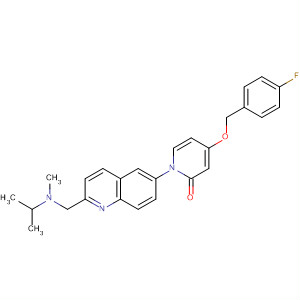 929191-76-4  2(1H)-Pyridinone,4-[(4-fluorophenyl)methoxy]-1-[2-[[methyl(1-methylethyl)amino]methyl]-6-quinolinyl]-