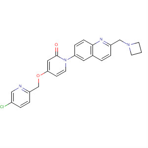 929191-85-5  2(1H)-Pyridinone,1-[2-(1-azetidinylmethyl)-6-quinolinyl]-4-[(5-chloro-2-pyridinyl)methoxy]-