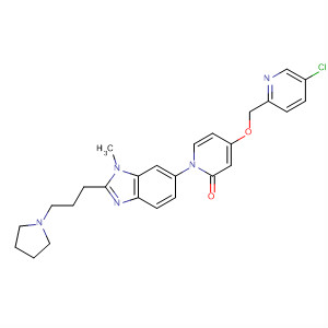 929192-21-2  2(1H)-Pyridinone,4-[(5-chloro-2-pyridinyl)methoxy]-1-[1-methyl-2-[3-(1-pyrrolidinyl)propyl]-1H-benzimidazol-6-yl]-