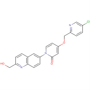 929193-01-1  2(1H)-Pyridinone,4-[(5-chloro-2-pyridinyl)methoxy]-1-[2-(hydroxymethyl)-6-quinolinyl]-