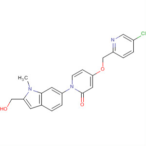 929193-32-8  2(1H)-Pyridinone,4-[(5-chloro-2-pyridinyl)methoxy]-1-[2-(hydroxymethyl)-1-methyl-1H-indol-6-yl]-