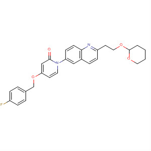 929193-42-0  2(1H)-Pyridinone,4-[(4-fluorophenyl)methoxy]-1-[2-[2-[(tetrahydro-2H-pyran-2-yl)oxy]ethyl]-6-quinolinyl]-