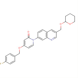 929193-69-1  2(1H)-Pyridinone,4-[(4-fluorophenyl)methoxy]-1-[3-[[(tetrahydro-2H-pyran-2-yl)oxy]methyl]-7-quinolinyl]-