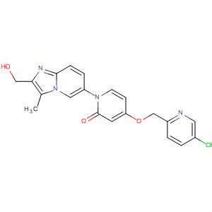 929193-75-9  2(1H)-Pyridinone,4-[(5-chloro-2-pyridinyl)methoxy]-1-[2-(hydroxymethyl)-3-methylimidazo[1,2-a]pyridin-6-yl]-