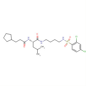 929278-82-0  Cyclopentanepropanamide,N-[(1S)-1-[[[4-[[(2,4-dichlorophenyl)sulfonyl]amino]butyl]amino]carbonyl]-3-methylbutyl]-