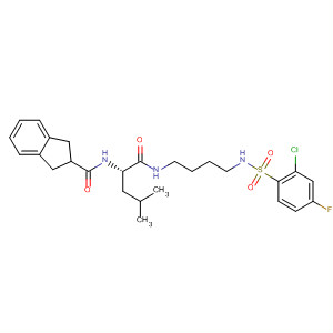 929279-01-6  1H-Indene-2-carboxamide,N-[(1S)-1-[[[4-[[(2-chloro-4-fluorophenyl)sulfonyl]amino]butyl]amino]carbonyl]-3-methylbutyl]-2,3-dihydro-