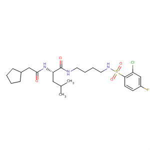 929279-11-8  Cyclopentaneacetamide,N-[(1S)-1-[[[4-[[(2-chloro-4-fluorophenyl)sulfonyl]amino]butyl]amino]carbonyl]-3-methylbutyl]-