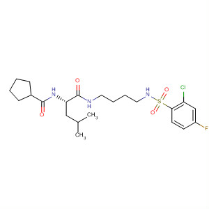 929279-32-3  Cyclopentanecarboxamide,N-[(1S)-1-[[[4-[[(2-chloro-4-fluorophenyl)sulfonyl]amino]butyl]amino]carbonyl]-3-methylbutyl]-