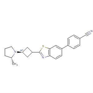 929607-58-9  Benzonitrile,4-[2-[trans-3-[(2R)-2-methyl-1-pyrrolidinyl]cyclobutyl]-6-benzothiazolyl]-