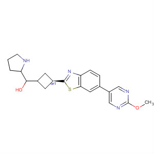 929607-93-2  2-Pyrrolidinemethanol,1-[cis-3-[6-(2-methoxy-5-pyrimidinyl)-2-benzothiazolyl]cyclobutyl]-, (2S)-