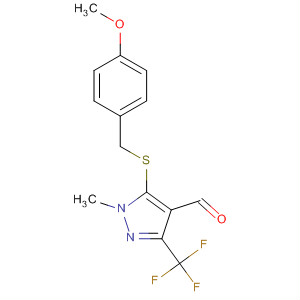 929634-64-0  1H-Pyrazole-4-carboxaldehyde,5-[[(4-methoxyphenyl)methyl]thio]-1-methyl-3-(trifluoromethyl)-
