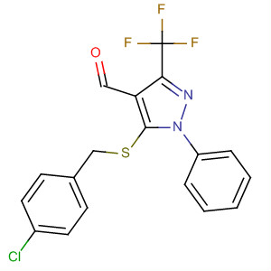 929634-65-1  1H-Pyrazole-4-carboxaldehyde,5-[[(4-chlorophenyl)methyl]thio]-1-phenyl-3-(trifluoromethyl)-