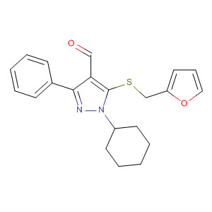 929634-71-9  1H-Pyrazole-4-carboxaldehyde,1-cyclohexyl-5-[(2-furanylmethyl)thio]-3-phenyl-