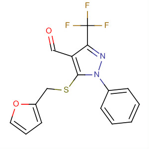 929634-72-0  1H-Pyrazole-4-carboxaldehyde,5-[(2-furanylmethyl)thio]-1-phenyl-3-(trifluoromethyl)-
