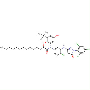 95735-92-5  Tetradecanamide,N-[4-chloro-3-[[4,5-dihydro-5-oxo-1-(2,4,6-trichlorophenyl)-1H-pyrazol-3-yl]amino]phenyl]-2-[2-(1,1-dimethylethyl)-4-hydroxyphenoxy]-