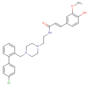 96920-48-8  2-Propenamide,N-[2-[4-[(4-chlorophenyl)phenylmethyl]-1-piperazinyl]ethyl]-3-(4-hydroxy-3-methoxyphenyl)-, (2E)-