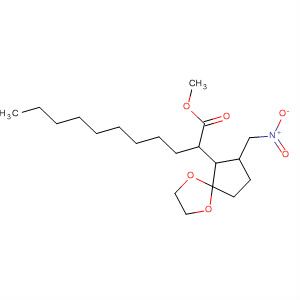 97227-99-1  1,4-Dioxaspiro[4.4]nonane-6-undecanoic acid, 7-(nitromethyl)-, methylester, trans-