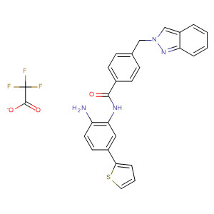 920315-73-7  Benzamide, N-[2-amino-5-(2-thienyl)phenyl]-4-(2H-indazol-2-ylmethyl)-,2,2,2-trifluoroacetate (1:1)
