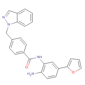 920316-57-0  Benzamide, N-[2-amino-5-(2-furanyl)phenyl]-4-(1H-indazol-1-ylmethyl)-