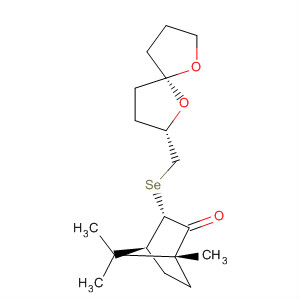 920324-16-9  Bicyclo[2.2.1]heptan-2-one,3-[[(2S,5S)-1,6-dioxaspiro[4.4]non-2-ylmethyl]seleno]-1,7,7-trimethyl-,(1R,3S,4S)-