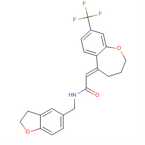 920331-92-6  Acetamide,N-[(2,3-dihydro-5-benzofuranyl)methyl]-2-[3,4-dihydro-8-(trifluoromethyl)-1-benzoxepin-5(2H)-ylidene]-, (2E)-