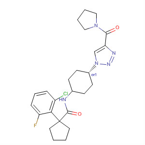 920518-49-6  Cyclopentanecarboxamide,1-(2-chloro-6-fluorophenyl)-N-[cis-4-[4-(1-pyrrolidinylcarbonyl)-1H-1,2,3-triazol-1-yl]cyclohexyl]-