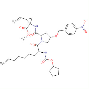 920526-85-8  Cyclopropanecarboxylic acid,1-[[[(2S,4S)-1-[(2S)-2-[[(cyclopentyloxy)carbonyl]amino]-1-oxo-8-nonen-1-yl]-4-[(4-nitrophenyl)methoxy]-2-pyrrolidinyl]carbonyl]amino]-2-ethenyl-, methyl ester, (1R,2S)-