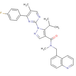 920527-76-0  1H-Pyrazole-4-carboxamide,1-[4-(4-fluorophenyl)-5-methyl-2-pyrimidinyl]-N-methyl-5-(1-methylethyl)-N-(5-quinolinylmethyl)-