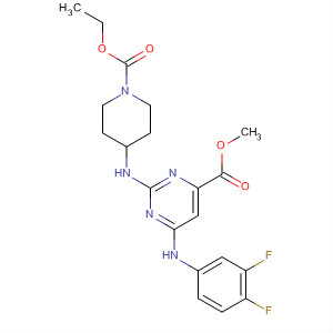 920528-21-8  4-Pyrimidinecarboxylic acid,6-[(3,4-difluorophenyl)amino]-2-[[1-(ethoxycarbonyl)-4-piperidinyl]amino]-, methyl ester