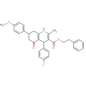 920529-96-0  3-Quinolinecarboxylic acid,4-(4-fluorophenyl)-1,4,5,6,7,8-hexahydro-7-(4-methoxyphenyl)-2-methyl-5-oxo-, 2-phenylethyl ester