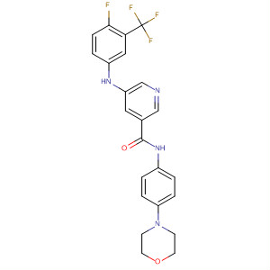 920530-52-5  3-Pyridinecarboxamide,5-[[4-fluoro-3-(trifluoromethyl)phenyl]amino]-N-[4-(4-morpholinyl)phenyl]-