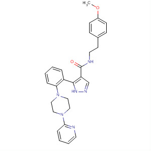 920530-63-8  1H-Pyrazole-4-carboxamide,N-[2-(4-methoxyphenyl)ethyl]-5-[2-[4-(2-pyridinyl)-1-piperazinyl]phenyl]-
